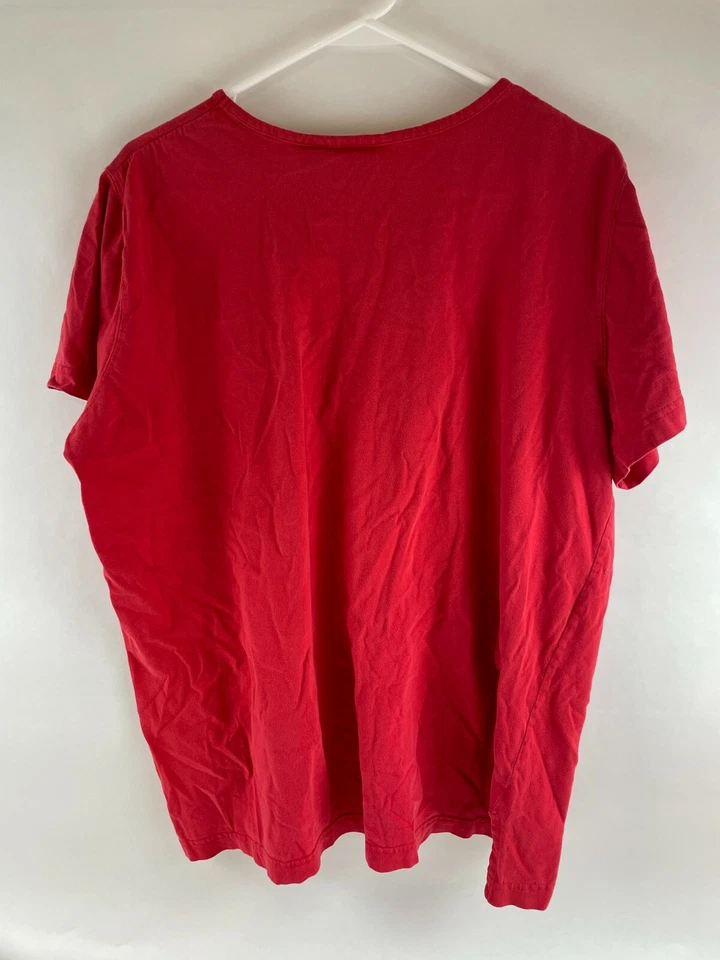 Camiseta informal ERIKA para mujer talla 1X roja lisa cuello redondo manga corta Foto 2 de 4