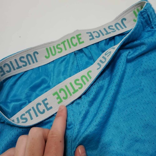 Justice Girls Athletic Shorts Blue Mesh Elastic Waist Pull Ons 12 - Picture 3 of 12