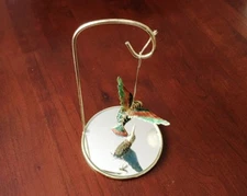 Tripar Stand - Hanging Colorful Metal Hummingbird, Mirrored Base Stand
