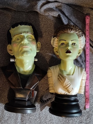 Frankenstein and Bride of Frankenstein Halloween light up red eyes SOLD OUT