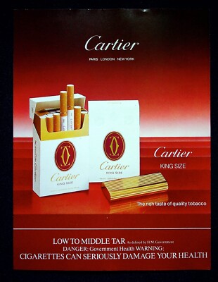 cartier cigarettes where to buy Cartier Vintage Cigarette Advertisement - 1984 Original Press Cutting F108