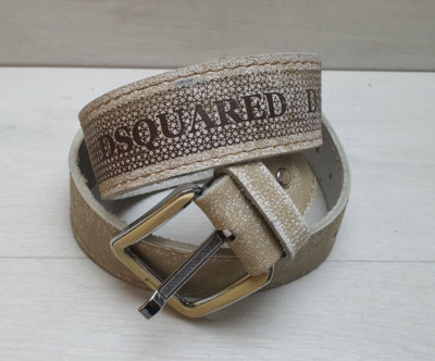 DSQUARED Genuine Leather Belt Buckle 103cm 40inches White Stylish