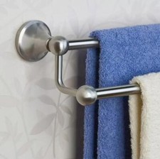 Signature Hardware 28" Ballard Double Towel Bar, Brushed Nickel