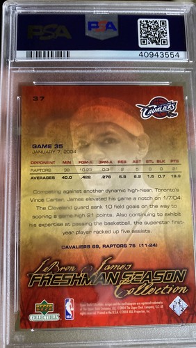 Low POP 2003 UD Collectibles Lebron James rookie Freshmen Season PSA 10 Error - Picture 3 of 3