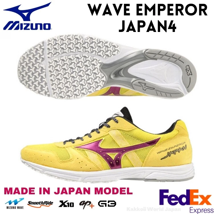 Mizuno Running shoes Wave emperor JAPAN 4 U1GD1920 71 Yellow Pink Made in  Japan