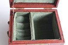 Vintage Antique Chinese Lacquered Wood Jewelry Box With Embossed Asian Carving — photo 7