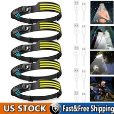 1200000lm Super Bright LED Headlamp USB Rechargeable Headlight Flashlight Torch
