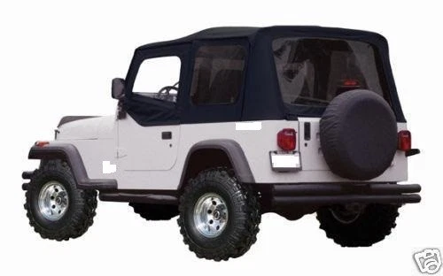 novo 1988-1995 SOFT TOP PARA MEIAS PORTAS PRETO para Jeep Wrangler YJ - Imagem 3 de 4