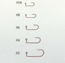 100 Eagle Claw 570R RED 90 DEGREE ABERDEEN ROUND BEND Jig Hooks