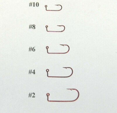 100 Eagle Claw 570R RED 90 DEGREE ABERDEEN ROUND BEND Jig Hooks