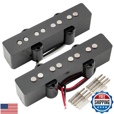 Artec JOA4 Alnico 5 Vintage Tone Jazz Bass Pickups Neck Bridge Pickups Set fo