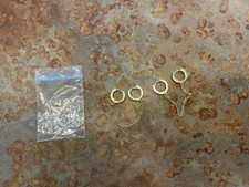 Gold plated two hole huggies hoop earrings with chain