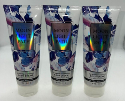 Bath And Body Works Moon Light Path Ultimate Hydration Body Cream 8 oz Set Of 3