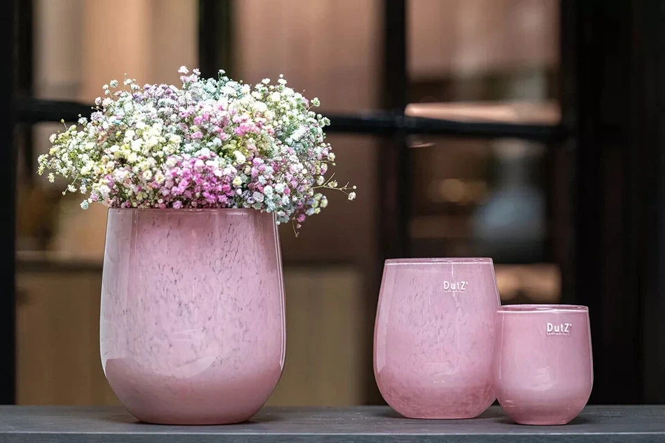 ANGEBOT Dutz Vase BARREL, Farbe ROSA, dickes Glas, Windlicht verschied Größen - Bild 2 von 2