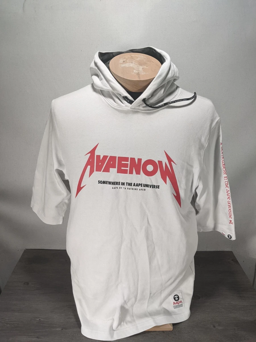AAPE by A BATHING APE Metallica Short Sleeve Hoodie White Red XXS