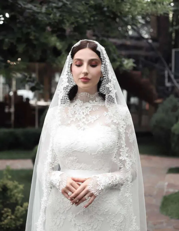 fitted lace wedding dress Grace Loves Lace Grace Veil