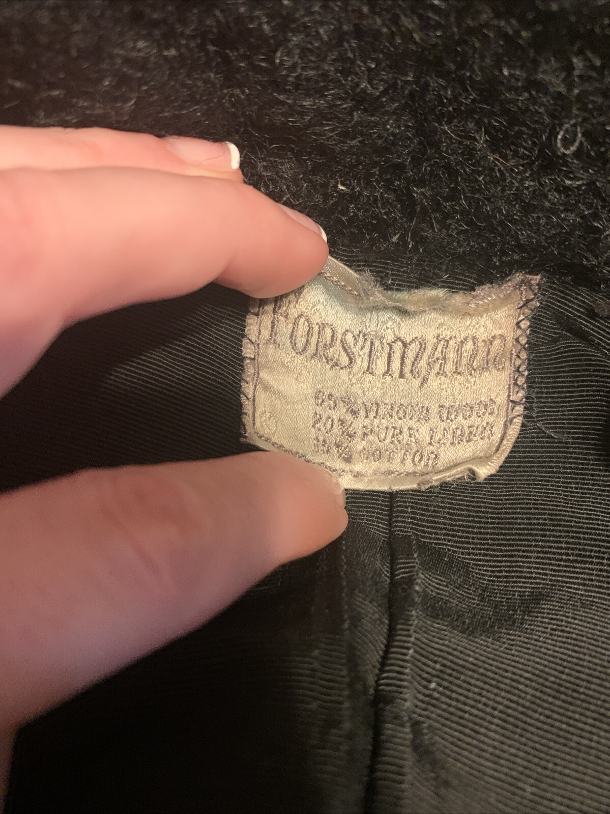 Forstmann Vintage Winter Solid Black Wool Long Sl… - image 4