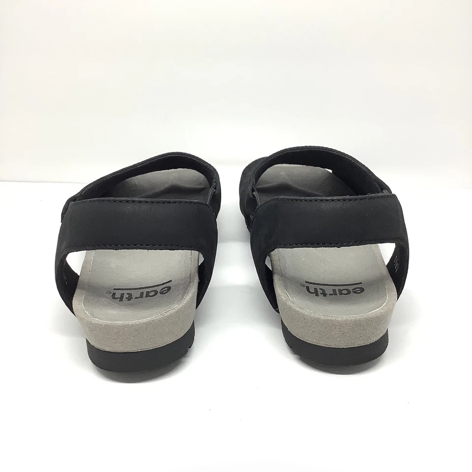 Sandálias femininas Earth Linden Laveen couro preto 7M slingback slip on - Imagem 3 de 4