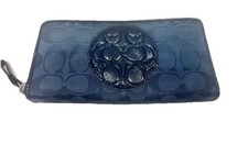 Coach Signature Wallet 8x4 In Chambray/Navy Blue