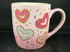 Pink Donut Sweet Valentines Soft Touch Donuts Coffee Hot Chocolate Tea Mug Cup