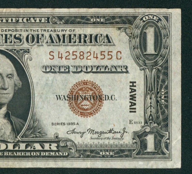 $1 1935 A (( HAWAII )) Silver Certificate * PAPER CURRENCY AUCTIONS *