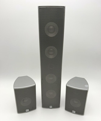 Canton CD 50 & Pair CD 10 Aluminum Home Theater Speakers Silver Lot of 3