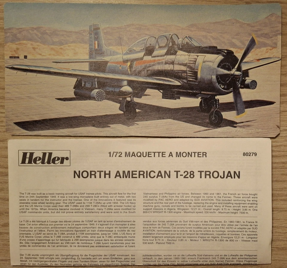 N.A. T-28 TROJAN "FENNEC" 1:72 HELLER Kit di montaggio doppio - Immagine 2 di 4