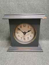 Vintage Wooden Mantel Clock Grey Quartz Table Desk Clock Spares or Repair Prop
