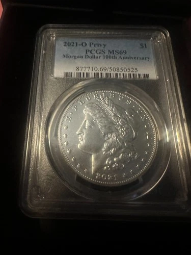 2021 Morgan Silver Dollar PCGS MS 69 100th Anniversary Coin