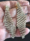 Vintage Rhinestones Dangle art deco EARRINGS estate costume jewelry