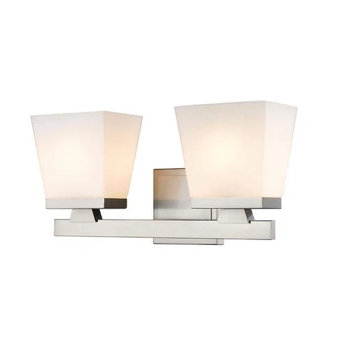 Z-Lite Astor 16" 2-Light Brushed Nickel Vanity Light w/Etched Opal Glass Shades - Picture 1 of 6
