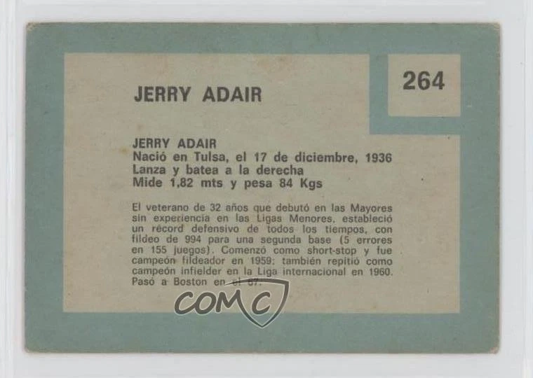 1967 Topps Venezuelan Jerry Adair #264 - Image 2 of 2