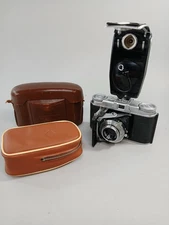 Vintage Voigtlander VITO II Camera & Agfalux Flash/ Leather Cases