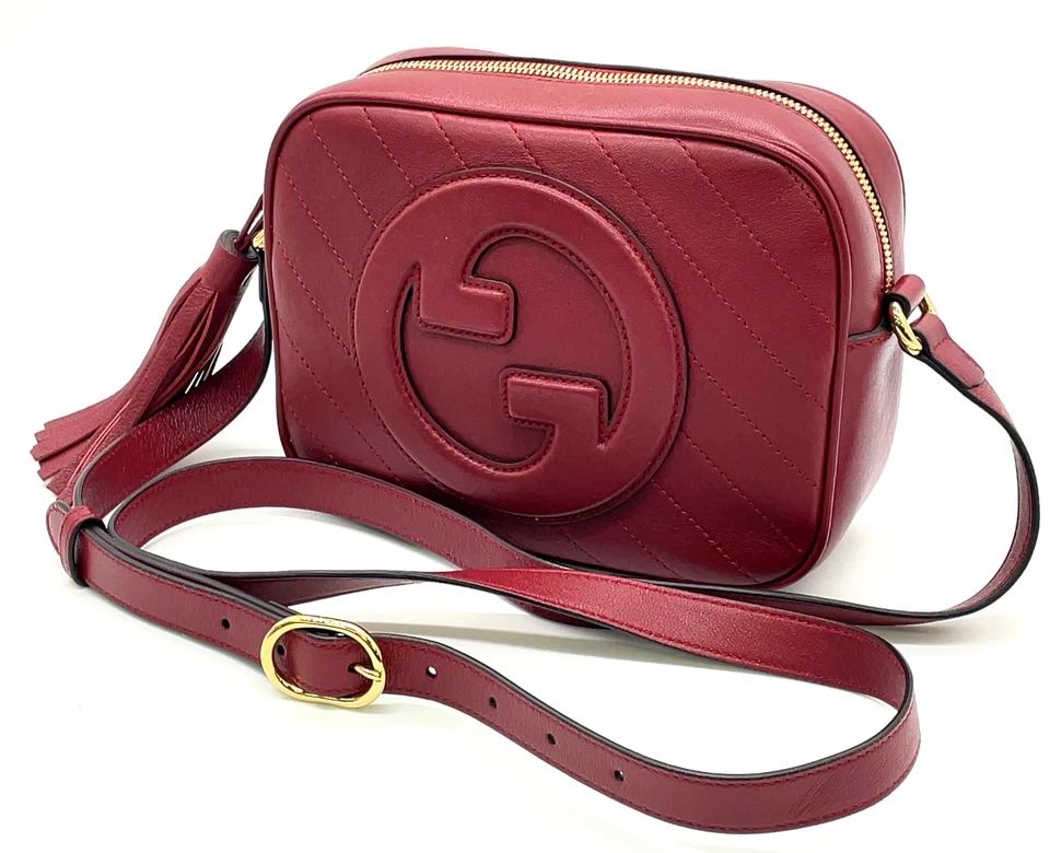 Auth Gucci 742360 Blondie Tassel Leather Red Shoulder Bag W/Dustbag SB020013 - Image 3 of 4