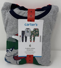 Boys Size 6 Carter's 4-Piece Cotton Sleepwear Set Christmas Pajamas