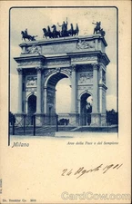 Italy Milan Arco della Pace o del Sempione Original Vintage Postcard