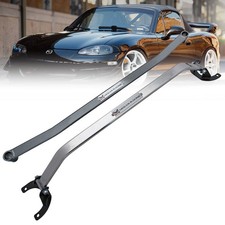 Megan Front Rear Upper Polish Race Tower Brace Strut Bar For 90-05 Mazda Miata