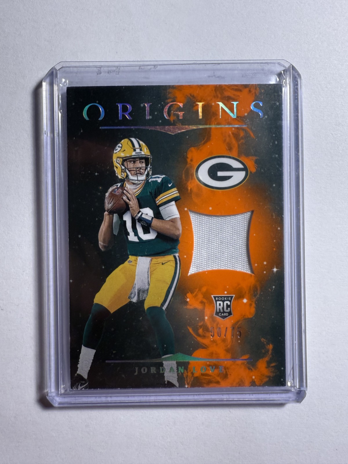 Jordan Love Panini Origins Rookie Patches #RP4 Orange