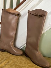 NWT Women Beige Leather Riding boots EU 42, USA 10