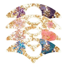 Book Page Holder for Reading 4 PCS Dried Flower Resin Transparent Bookmark Th...