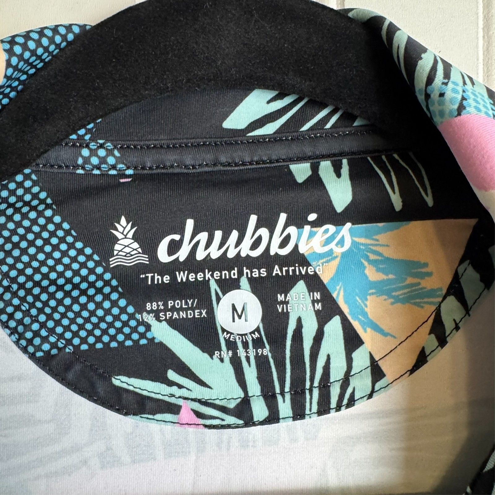 Chubbies Black Patterned Performance Polo Men's M… - image 2