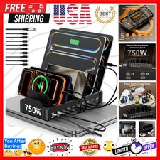 750W Charging Station for Multiple Devices, 10-Port Fast Charger