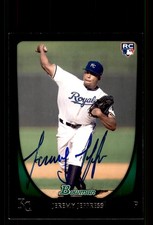 Signed Baseball Card Auto Jeremy Jeffress 2011 Bowman #195 Kansas City Royals