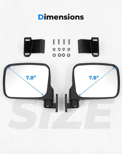 KEMIMOTO Rear View Side Mirrors w/Pro-fit Bar For Polaris Ranger 570 500 900 XP - Picture 6 of 8
