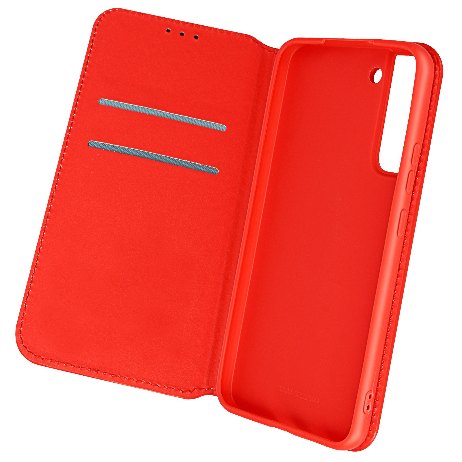 Coque Galaxy S22 Plus anti-rayures pour ranger vos cartes et stabiliser l'écran en rouge