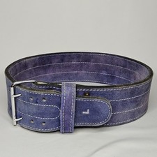 TDS PowerLifting Leather Belt Large Blue Weig...