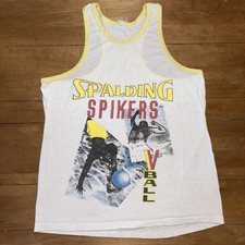 Canotta pallavolo vintage anni 80 Spalding "Spikers" vintage surf OP Puff Flock