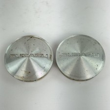 Vintage Subaru Wheel Center Caps Aluminum Set 2 Hubcaps 2.5 Inch 80s 90s Jdm Oem