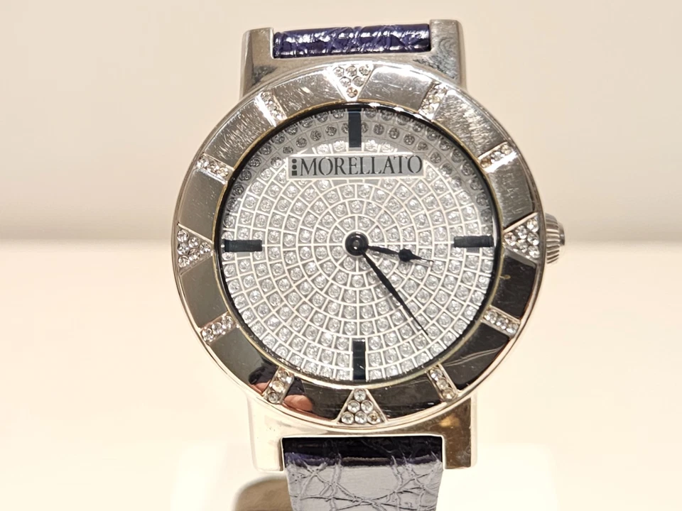 RELOJ RETRO DE LUJO HERMOSO DAMAS ITALIA ACERO INOXIDABLE CUARZO "MORELLATO" CON PIEDRAS Foto 2 de 4