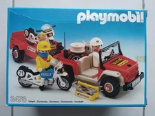 3478 Playmobil Rally: Jeep / 4x4 car / motorcycle cross trailer / valve